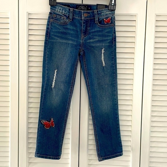 Lucky Brand Other - Brand New Lucky Brand Girl’s Dylan Boyfriend Jeans  Embroidered Butterfly Ripped